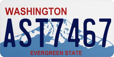WA license plate AST7467