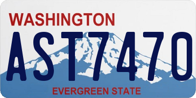 WA license plate AST7470