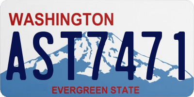 WA license plate AST7471