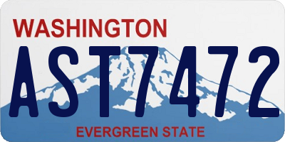WA license plate AST7472