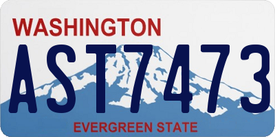 WA license plate AST7473
