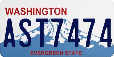 WA license plate AST7474
