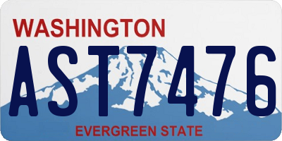 WA license plate AST7476