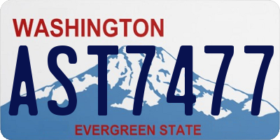WA license plate AST7477