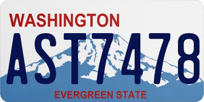 WA license plate AST7478