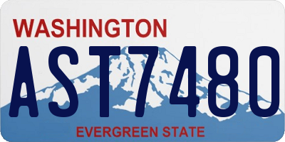 WA license plate AST7480