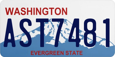 WA license plate AST7481