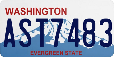 WA license plate AST7483