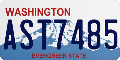 WA license plate AST7485