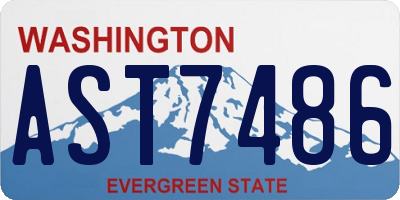 WA license plate AST7486