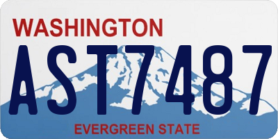 WA license plate AST7487