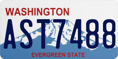 WA license plate AST7488