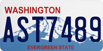 WA license plate AST7489
