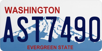 WA license plate AST7490