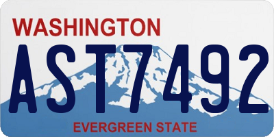 WA license plate AST7492