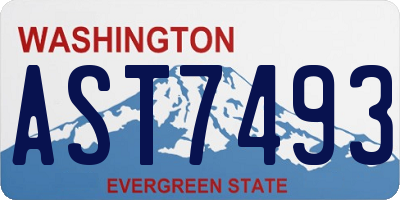WA license plate AST7493
