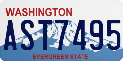 WA license plate AST7495
