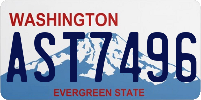 WA license plate AST7496