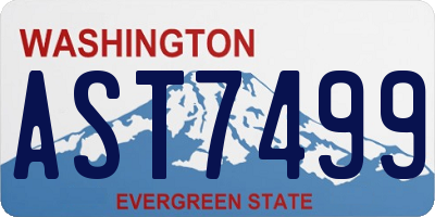 WA license plate AST7499