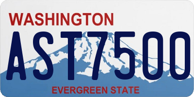 WA license plate AST7500