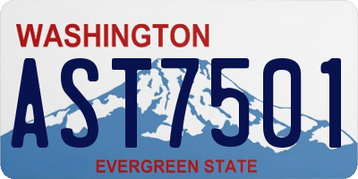 WA license plate AST7501