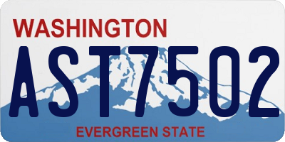 WA license plate AST7502