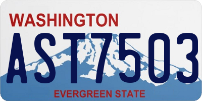 WA license plate AST7503