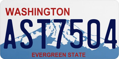 WA license plate AST7504