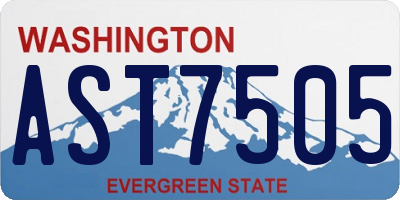 WA license plate AST7505