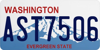 WA license plate AST7506