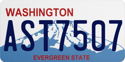 WA license plate AST7507