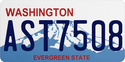 WA license plate AST7508