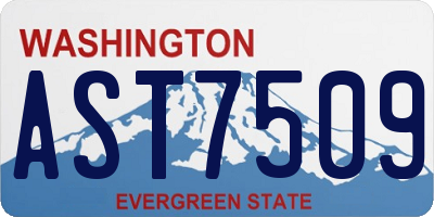 WA license plate AST7509