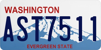 WA license plate AST7511