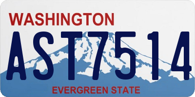 WA license plate AST7514