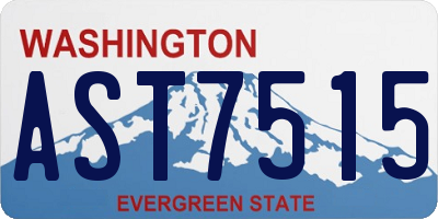 WA license plate AST7515