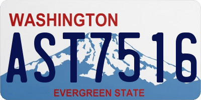 WA license plate AST7516