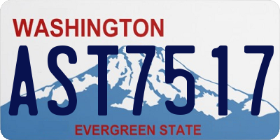 WA license plate AST7517