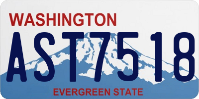 WA license plate AST7518