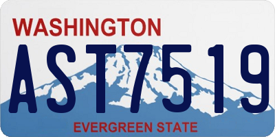 WA license plate AST7519