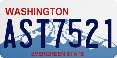 WA license plate AST7521