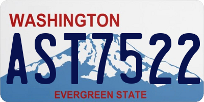WA license plate AST7522