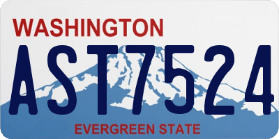 WA license plate AST7524