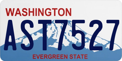 WA license plate AST7527