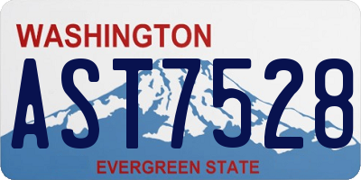 WA license plate AST7528