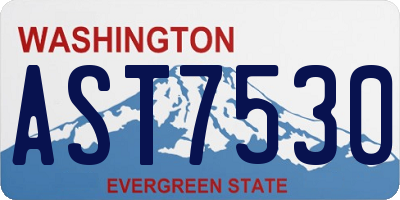 WA license plate AST7530