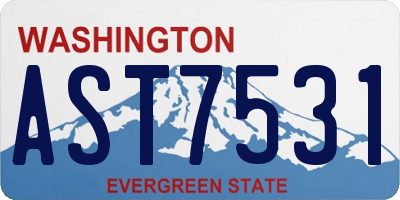 WA license plate AST7531