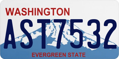 WA license plate AST7532