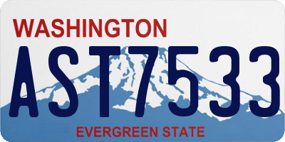 WA license plate AST7533