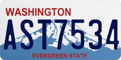 WA license plate AST7534